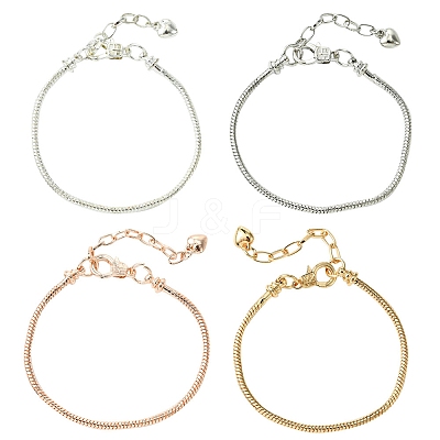 4Pcs 4 Colors Brass European Style Bracelet Making MAK-FS0001-04-1