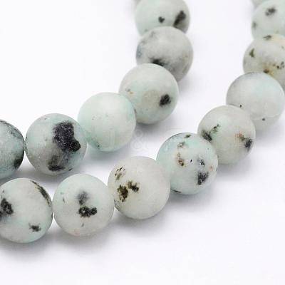Natural Sesame Jasper/Kiwi Jasper Beads Strands G-F518-18-8mm-1