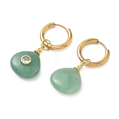 Stainless Steel with Natural & Synthetic Mixed Gemstone Dangle Earrings EJEW-JE07521-1