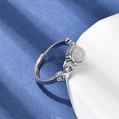 Natural Gemstone Finger Rings RJEW-A084-04P-1