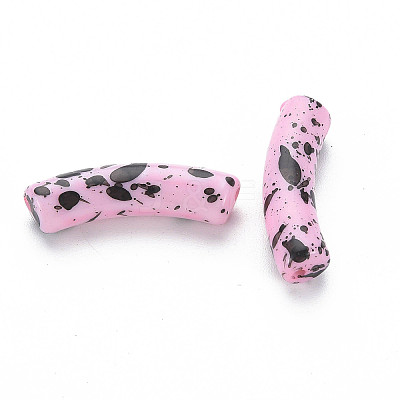 Opaque Spray Painted Acrylic Beads MACR-S372-002F-B03-1