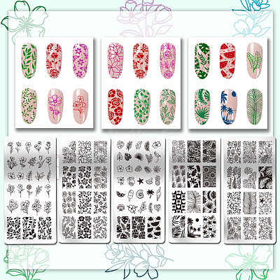 Stainless Steel DIY Nail Art Templates MRMJ-WH0098-011-1