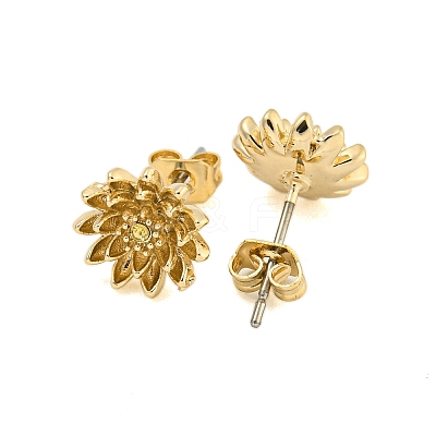Brass Micro Pave Cubic Zirconia Ear Studs EJEW-P283-01G-11-1