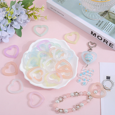 50Pcs Luminous Acrylic Bead Frame OACR-SP0001-09-1