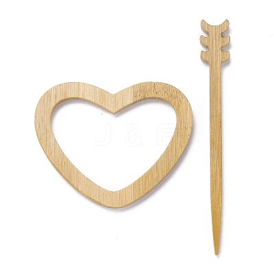 Heart Wood Brooches JEWB-C010-06-1