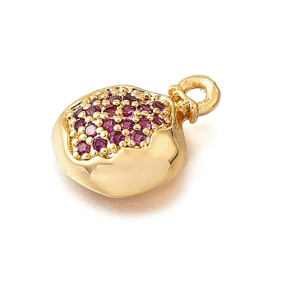 Brass Micro Pave Clear Cubic Zirconia Pendants KK-U065-05A-G-1