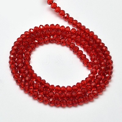 Faceted Rondelle Transparent Glass Beads Strands LS-EGLA-J134-3x2mm-B02-1