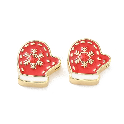 Christmas Brass Enamel Beads KK-I474-G06-1