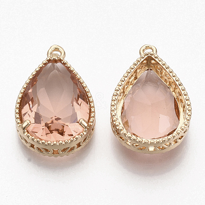 Faceted Glass Pendants X-GLAA-T010-016G-1
