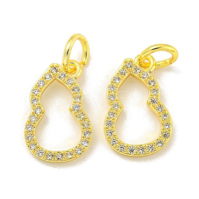 Brass Micro Pave Cubic Zirconia Pendants KK-L075-015G-1