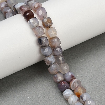 Natural Botswana Agate Beads Strands G-H078-C37-6mm-1