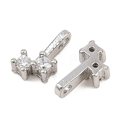 Brass Micro Pave Cubic Zirconia Charms KK-H538-19B-P-1