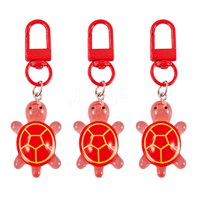 3Pcs Resin Tortoise Pendant Decorations HJEW-TA0001-39D-1