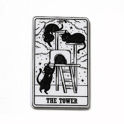 Tarot Theme Printed Acrylic Pendants MACR-G061-04P-1