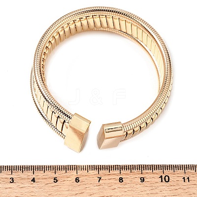 Iron Multi-strand Snake Chain Cuff Bangles for Women BJEW-P390-01A-G-1