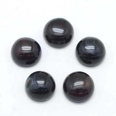 Natural Black Agate Cabochons LS-G-E492-H-15-1
