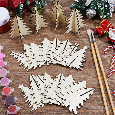 4 Styles Christmas Theme Unfinished Wood Solid Display Decorations DJEW-WH20002-21A-1