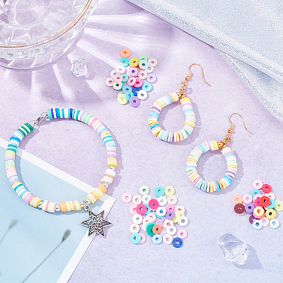 2500Pcs 10 Colors Handmade Polymer Clay Beads Strands CLAY-AR0001-24C-1