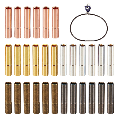 30 Sets 5 Colors Brass Bayonet Clasps KK-OC0001-37D-1
