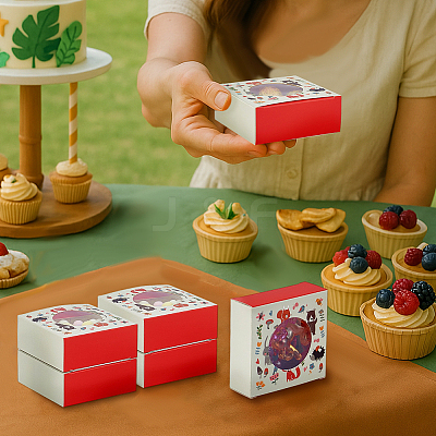 Animal Printed Cardboard Paper Handmade Soap Packaging Boxes with Round Visible Window CON-WH0086-178A-1