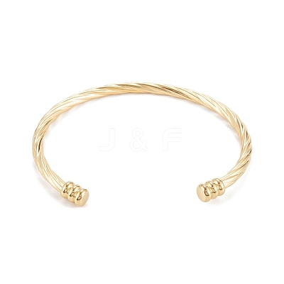 Ion Plating(IP) 304 Stainless Steel Cuff Bangles BJEW-K222-01G-1