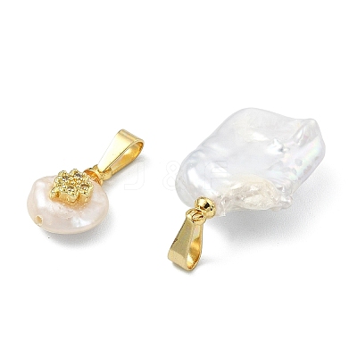 Natural Baroque Keshi Pearl Pendants PALLOY-JF05824-1