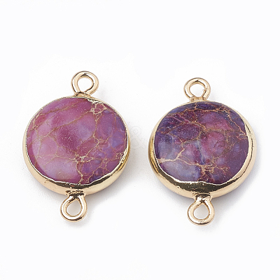 Electroplate Natural Regalite/Imperial Jasper/Sea Sediment Jasper Links connectors X-G-S329-020D-1