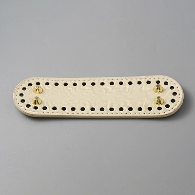 Oval PU Leather Knitting Crochet Bags Nail Bottom Shaper Pad LS-DIY-WH0349-98A-1