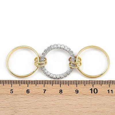 Brass Micro Pave Cubic Zirconia Finger Rings RJEW-D325-01PG-08-1