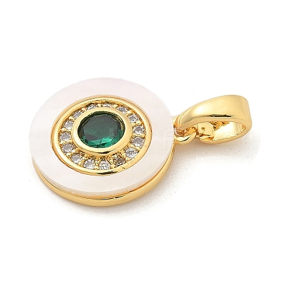 Brass Micro Pave Cubic Zirconia Pendents KK-M303-02G-02-1
