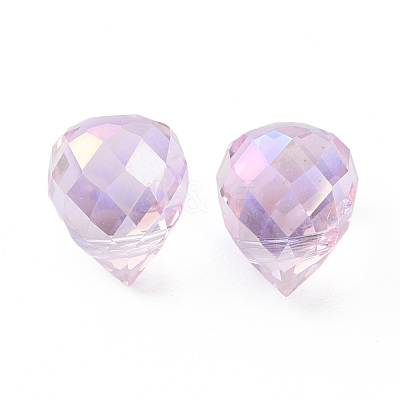 Electroplated Glass Charms EGLA-N006-023-1