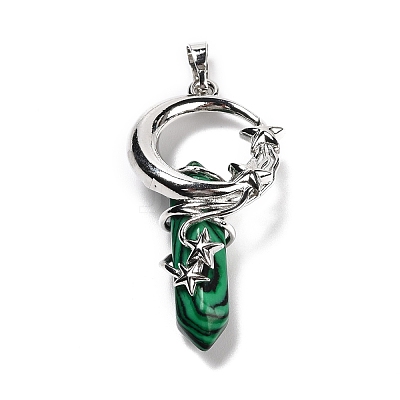 Synthetic Malachite Pointed Pendants G-I0322-03P-01-1