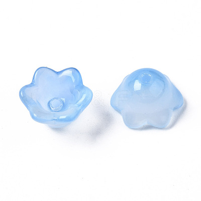 Transparent Two Tone Spray Painted Glass Beads GLAA-Q089-002B-001-1