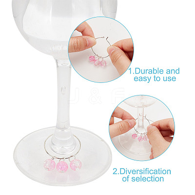 48Pcs 24 Colors Brass Wine Glass Charms AJEW-GO00002-1