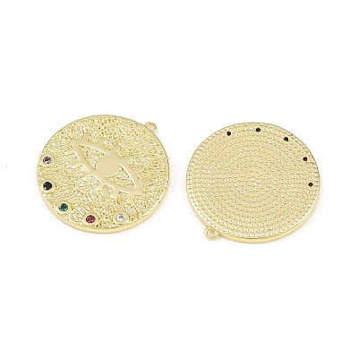 Brass Micro Pave Colorful Cubic Zirconia Pendants CU-CBA764E-02G-1