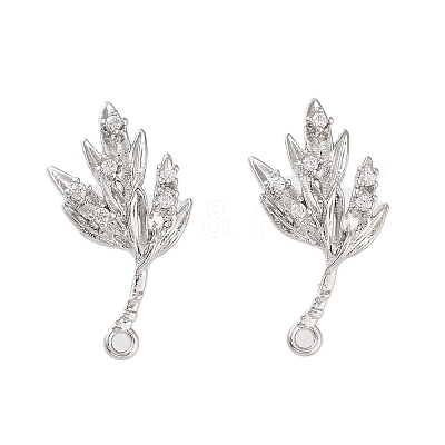 Brass Micro Pave Cubic Zirconia Stud Earring Findings KK-E107-11P-1