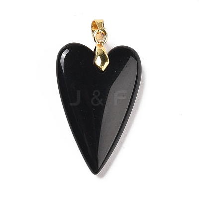 Natural Obsidian Pendants X-G-E570-01G-10-1
