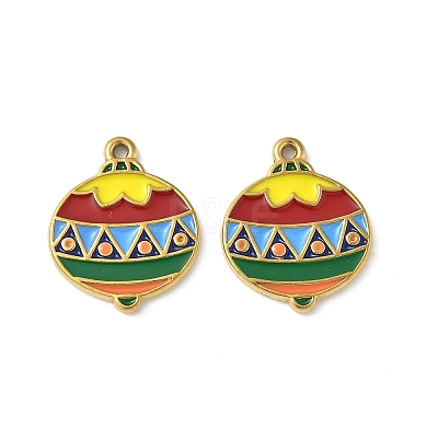 304 Stainless Steel Enamel Pendants STAS-L300-012G-38-1