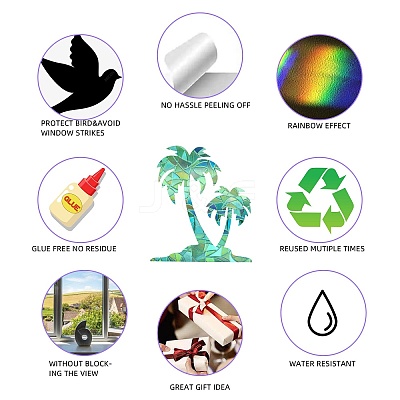 2PCS 2 Styles PVC Stickers Dazzling Color Window Stickers 3D Laser Clouds And Summer Style Shapes Electrostatic Glass Window Stickers JX836A-1