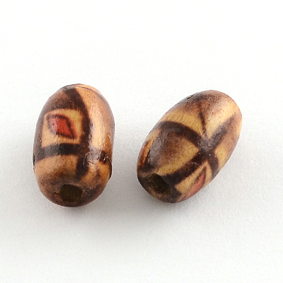 Printed Natural Wood Beads WOOD-R247-M-1