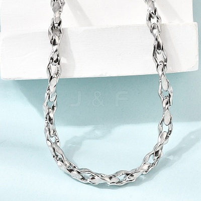 5.5MM 304 Stainless Steel Twisted Oval Link Chain Necklaces for Man and Women SA-CBAB767-18C-P-1