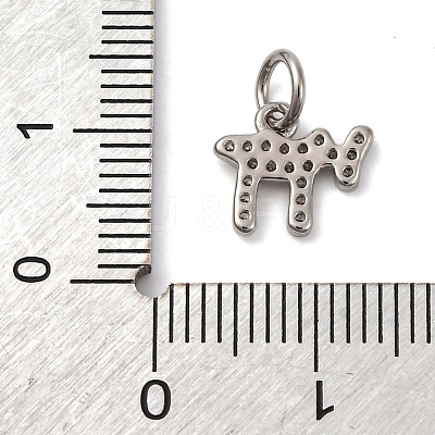 Brass Micro Pave Cubic Zirconia Chai Charms KK-P308-62P-1