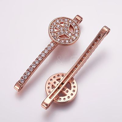 Brass Micro Pave Cubic Zirconia Links ZIRC-F053-14RG-1