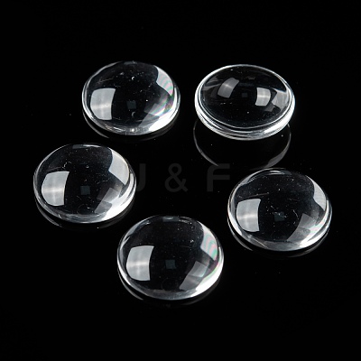 Transparent Glass Cabochons GGLA-R026-18mm-1