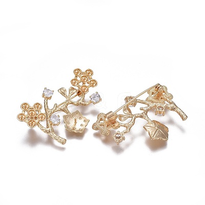 Brass Brooch Findings KK-L180-041G-1