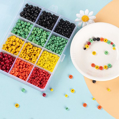 240Pcs Round & Flat Round Synthetic Turquoise Beads and 4 Styles Glass Seed Beads DIY-LS0003-09-1