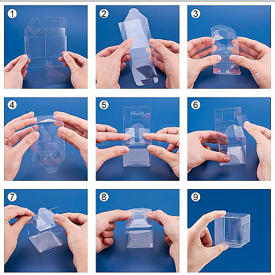 Transparent Plastic PET Box Gift Packaging CON-WH0052-12x12cm-1