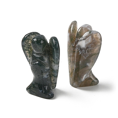 Natural Moss Agate Carved Angle Figurines LS-GG-CBA9C2C-A15-1