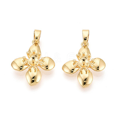 Brass Cup Pearl Peg Bails Pin Pendants LS-KK-T079-21G-1