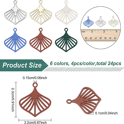 24Pcs 6 Colors Alloy Pendants FIND-BC0003-28-1
